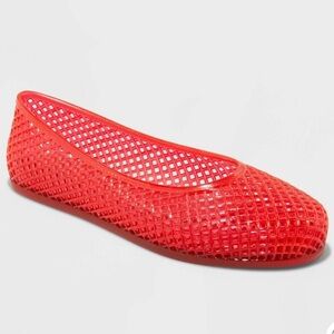 NWT Wild Fable Jelly Red Flats Women’s Size 7 (ballet flats)